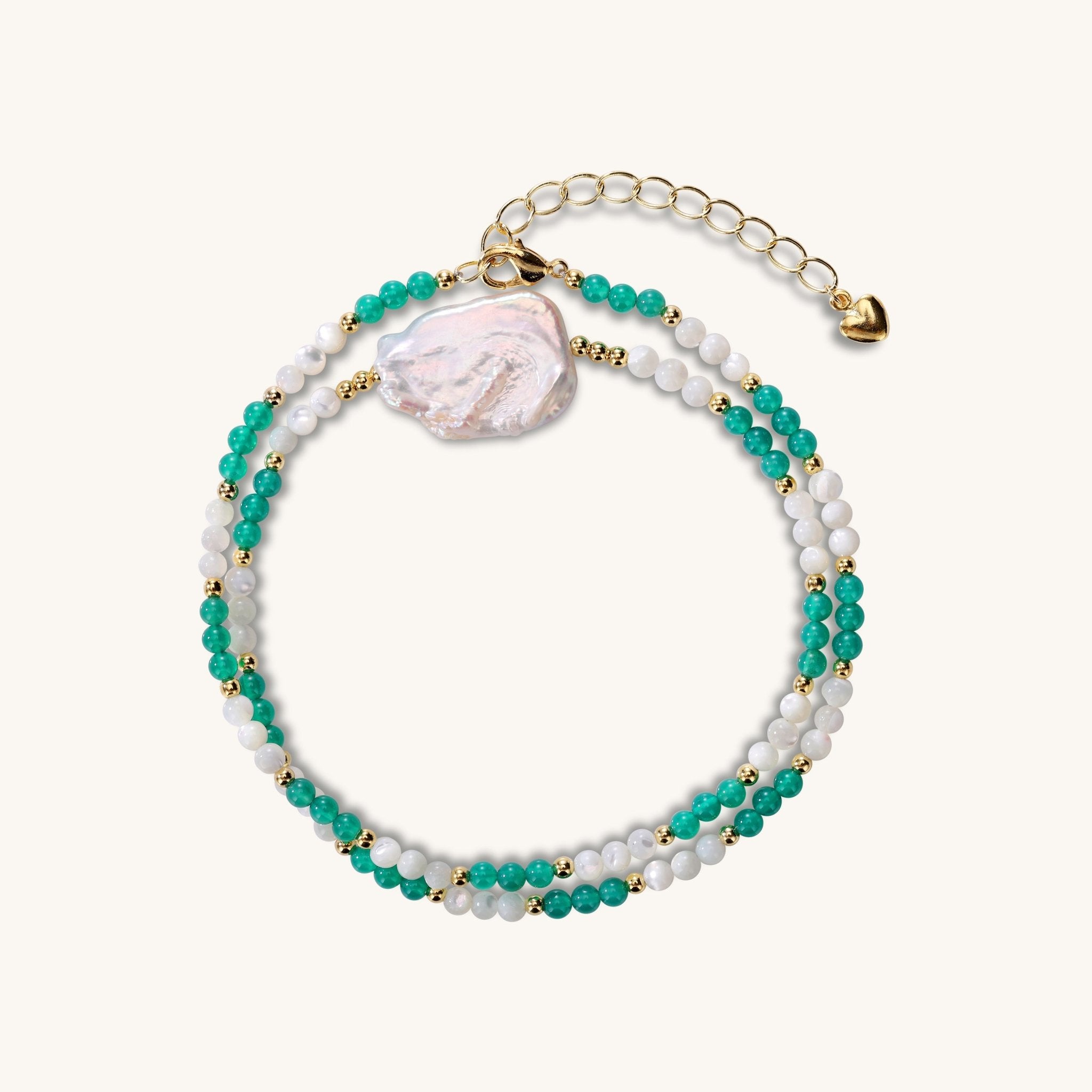 Emerald Agate & Pearl Harmony Bracelet - Muditalume.online store